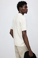 Regular Fit Textured-Knit Polo Shirt