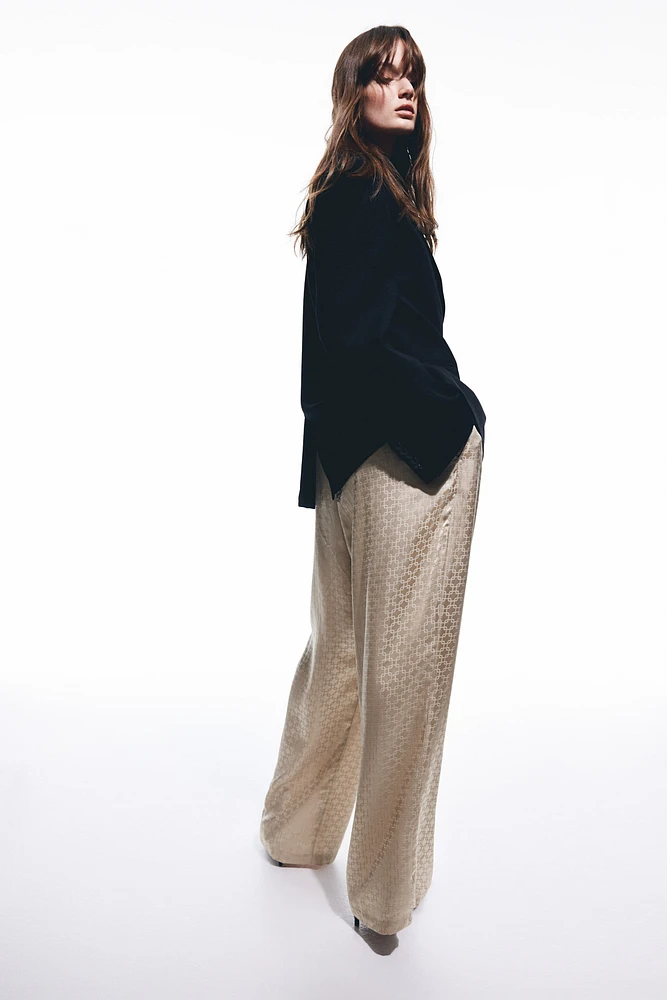 Wide-Leg Drawstring Pants