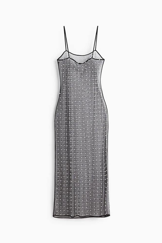 Embellished Mesh Dress