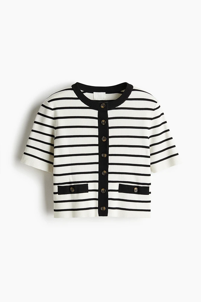 Short Rib-Knit Cardigan