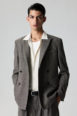 Regular Fit Wool-Blend Double-Breasted Jacket