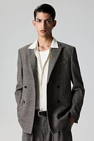 Regular Fit Wool-Blend Double-Breasted Jacket