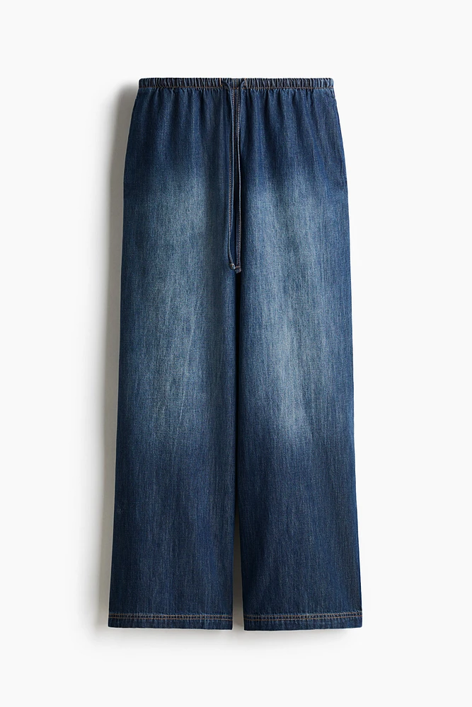 Pantalon en denim avec cordon de serrage