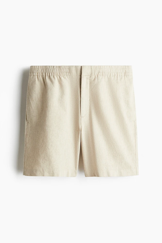 Regular-Fit Linen-Blend Shorts