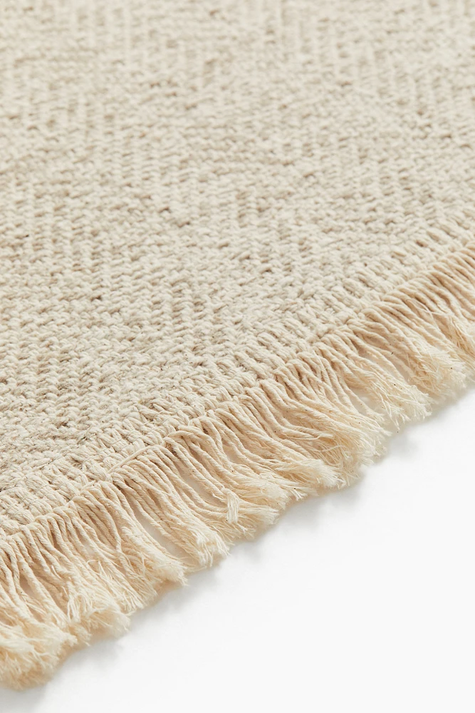 Cotton Rug with Fringe