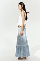 Lace-Inset Maxi Skirt