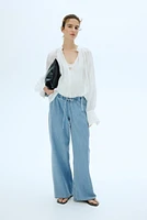 Pantalon MAMA en denim avec cordon de serrage