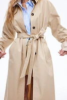 Single-Breasted Twill Trench Coat