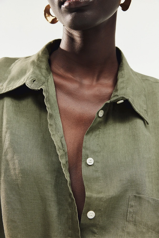 Chemise grande taille en lin