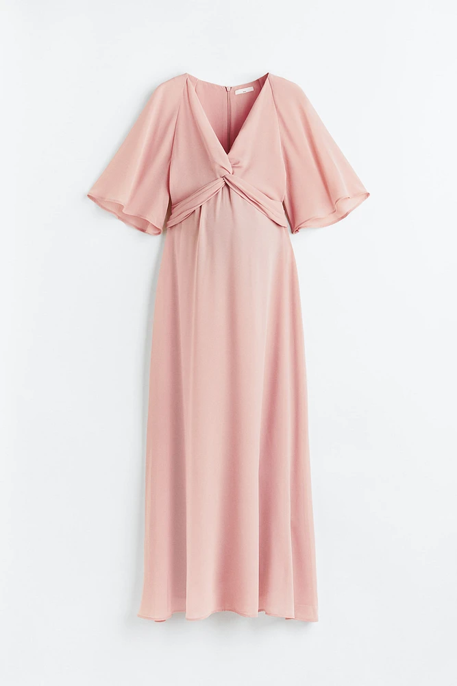 MAMA Knot-detail Chiffon Dress