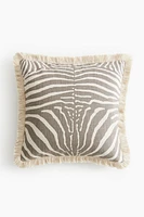 Cotton Cushion Cover with Fringe