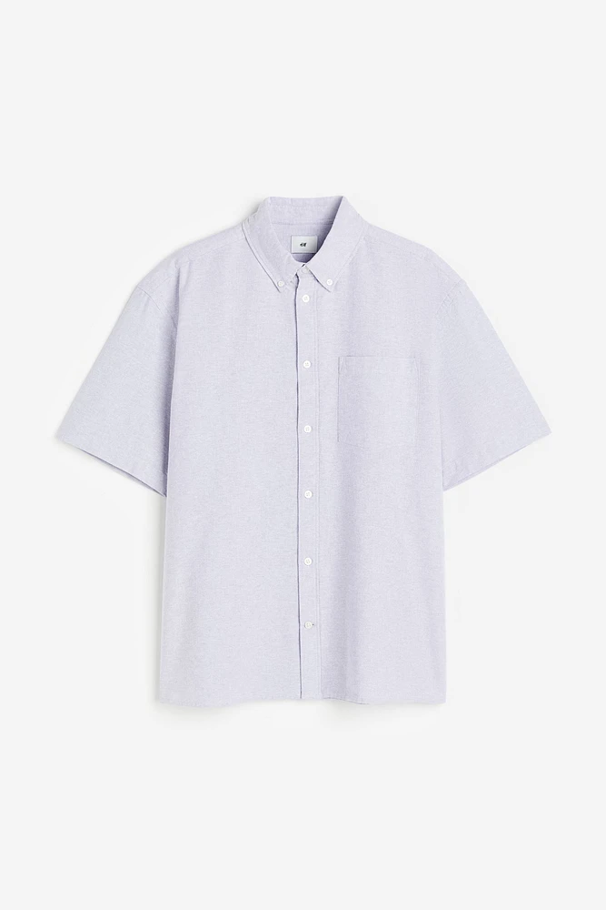 Relaxed Fit Short-sleeved Oxford Shirt