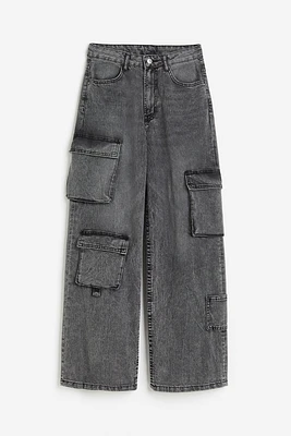 Wide High Cargo Jeans