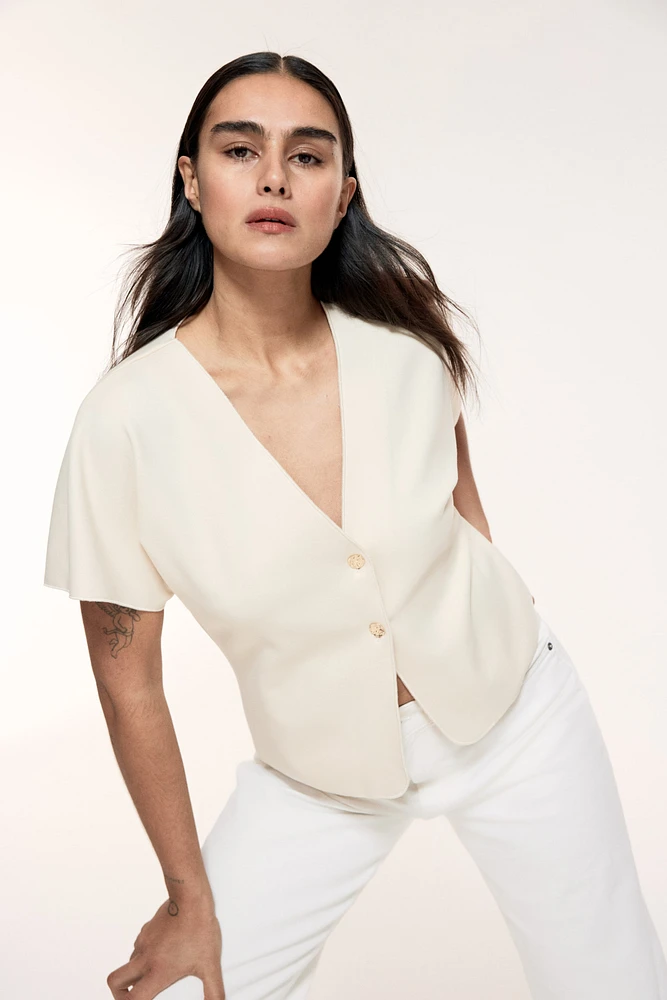 Batwing-Sleeved Cardigan