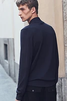 Slim Fit Half-Zip Fine-Knit Sweater