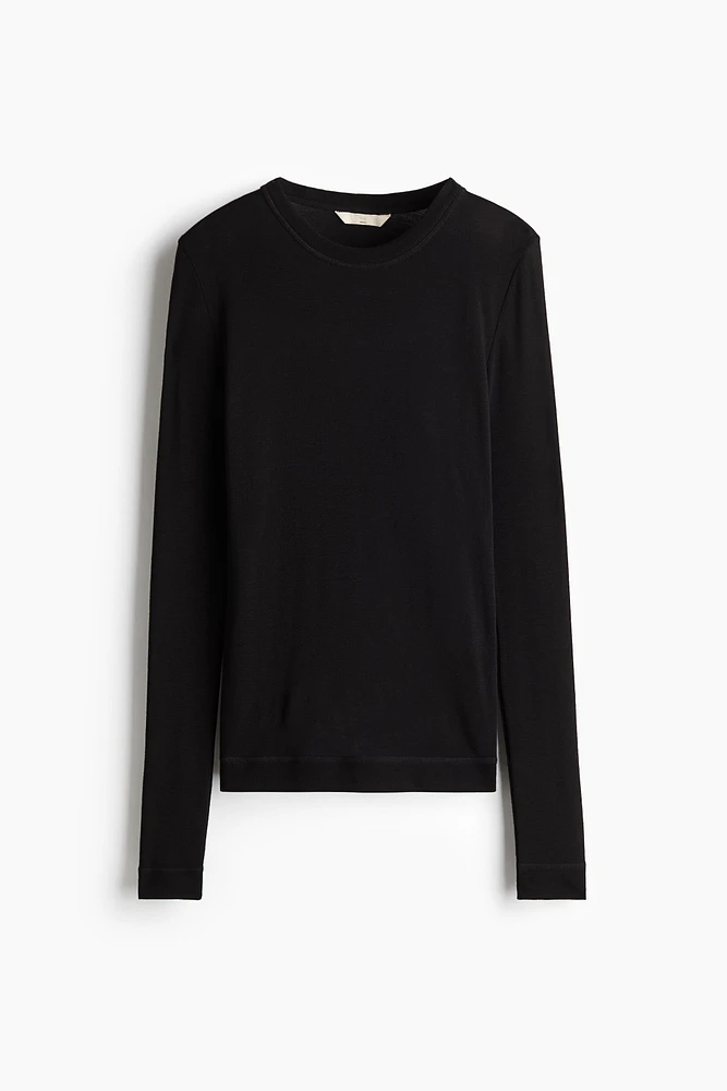 Fine-Knit Wool Top