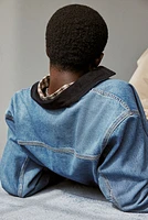 Regular Fit Denim Jacket with Corduroy Collar