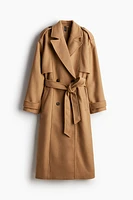 Brushed-Finish Twill Trench Coat