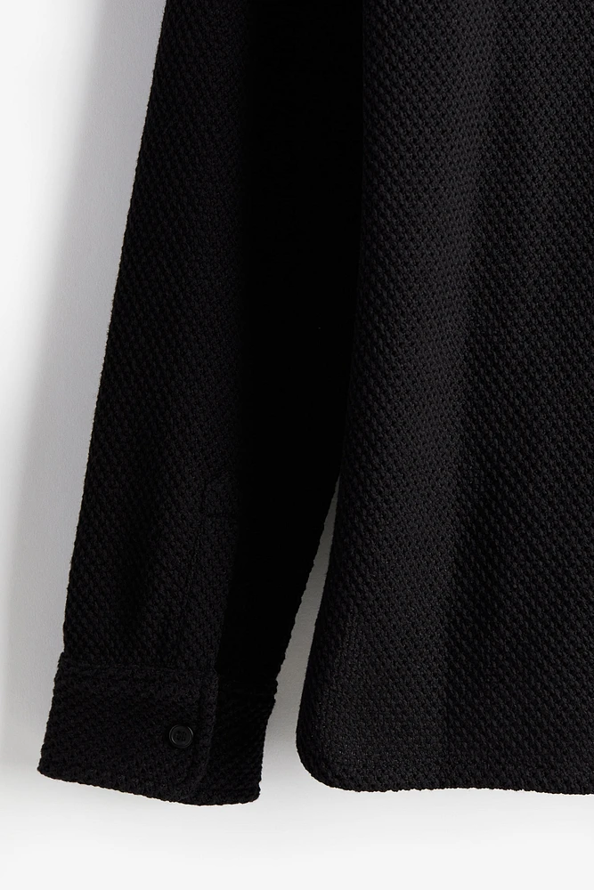 Regular Fit Hole-knit Shirt