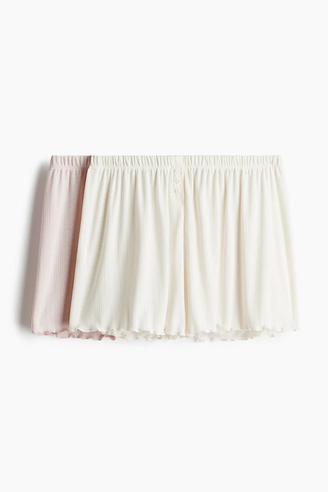 Lot de 2 shorts pyjama en pointelle