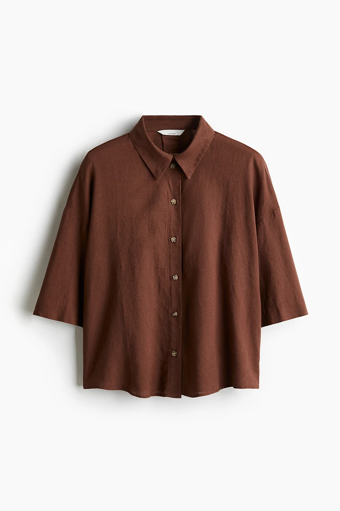 Linen-Blend Shirt
