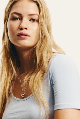 Cropped Scoop-Neck T-shirt