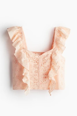 Short Blouse with Eyelet Embroidery