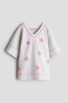 Sequined Linen-Blend Dress