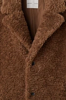 Single-Breasted Teddy Fleece Coat