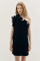 Ruffle-Trimmed One-Shoulder Dress