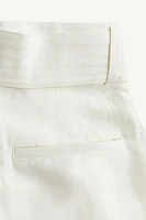 Linen-blend Shorts with Belt