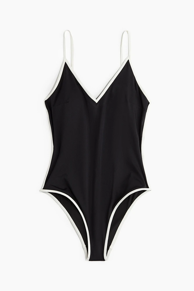 Padded-Cup High-Leg Swimsuit