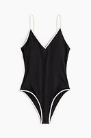 Padded-Cup High-Leg Swimsuit