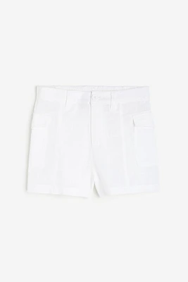 Linen-blend Cargo Shorts