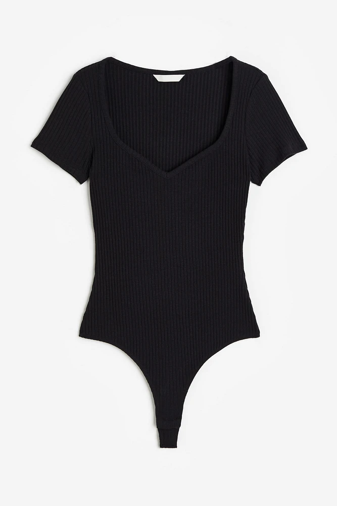 Ribbed Thong Bodysuit