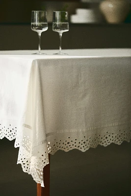 Broderie anglaise tablecloth