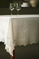 Broderie anglaise tablecloth