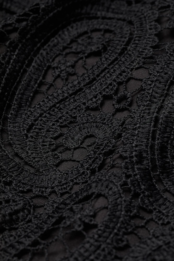 Lace Stand-up Collar Dress