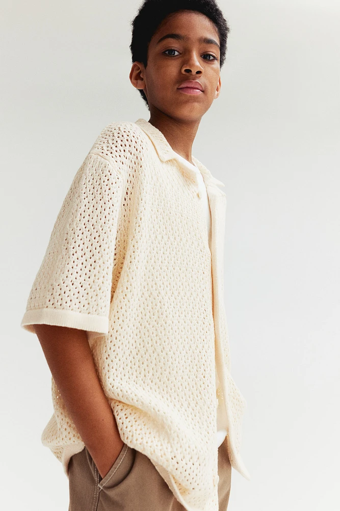 Pointelle-knit Shirt