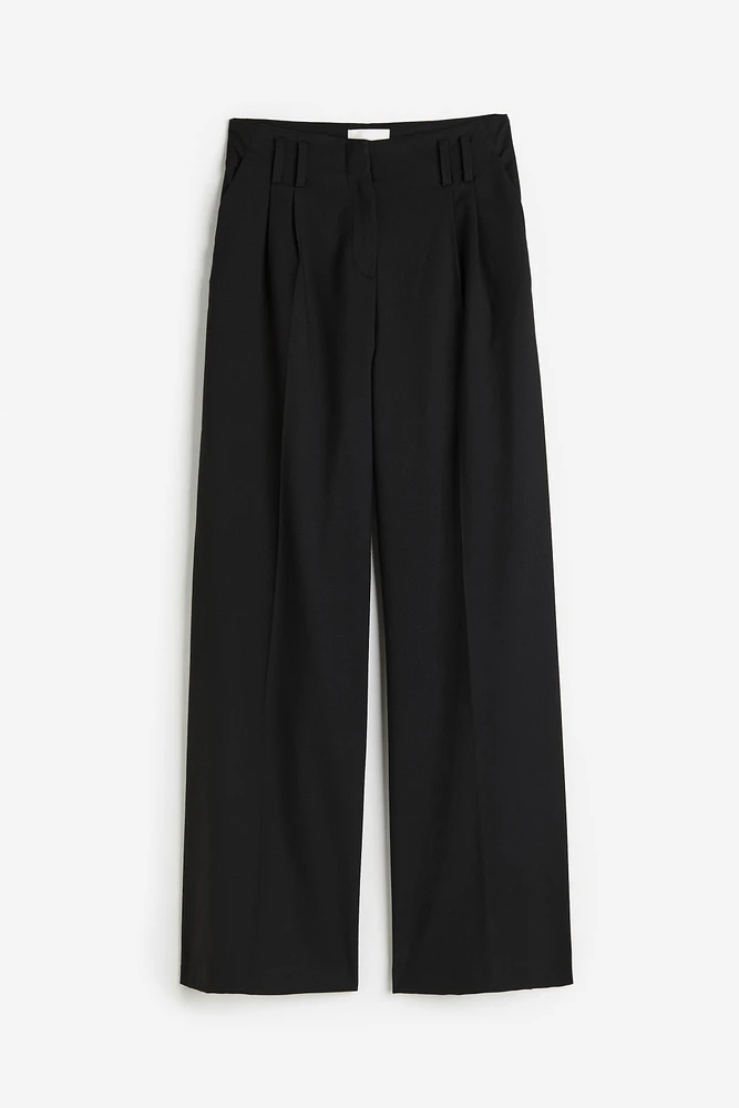 Wide-leg Twill Pants