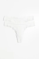 Lot de 2 culottes Thong sans coutures à dentelle