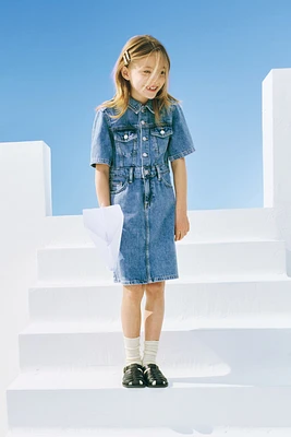 Robe en denim de coton