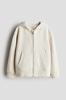Hooded Cotton Sweatshirt Jacket
