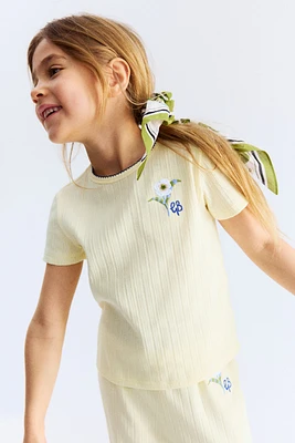 Pointelle Jersey Top