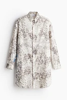 Floral-Print Cotton Shirt Kaftan