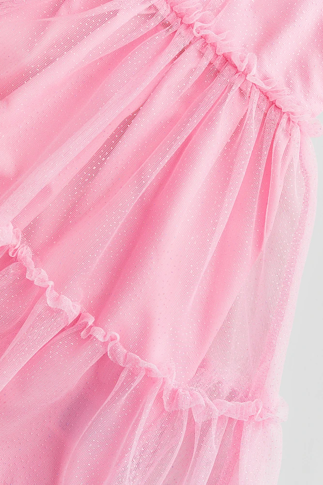 Ruffle-trimmed Tulle Dress