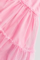 Ruffle-trimmed Tulle Dress