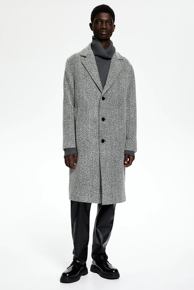 Loose Fit Wool-Blend Coat