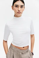 Microfiber Mock Turtleneck Top