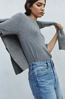 Jean court et ample Taille Haute